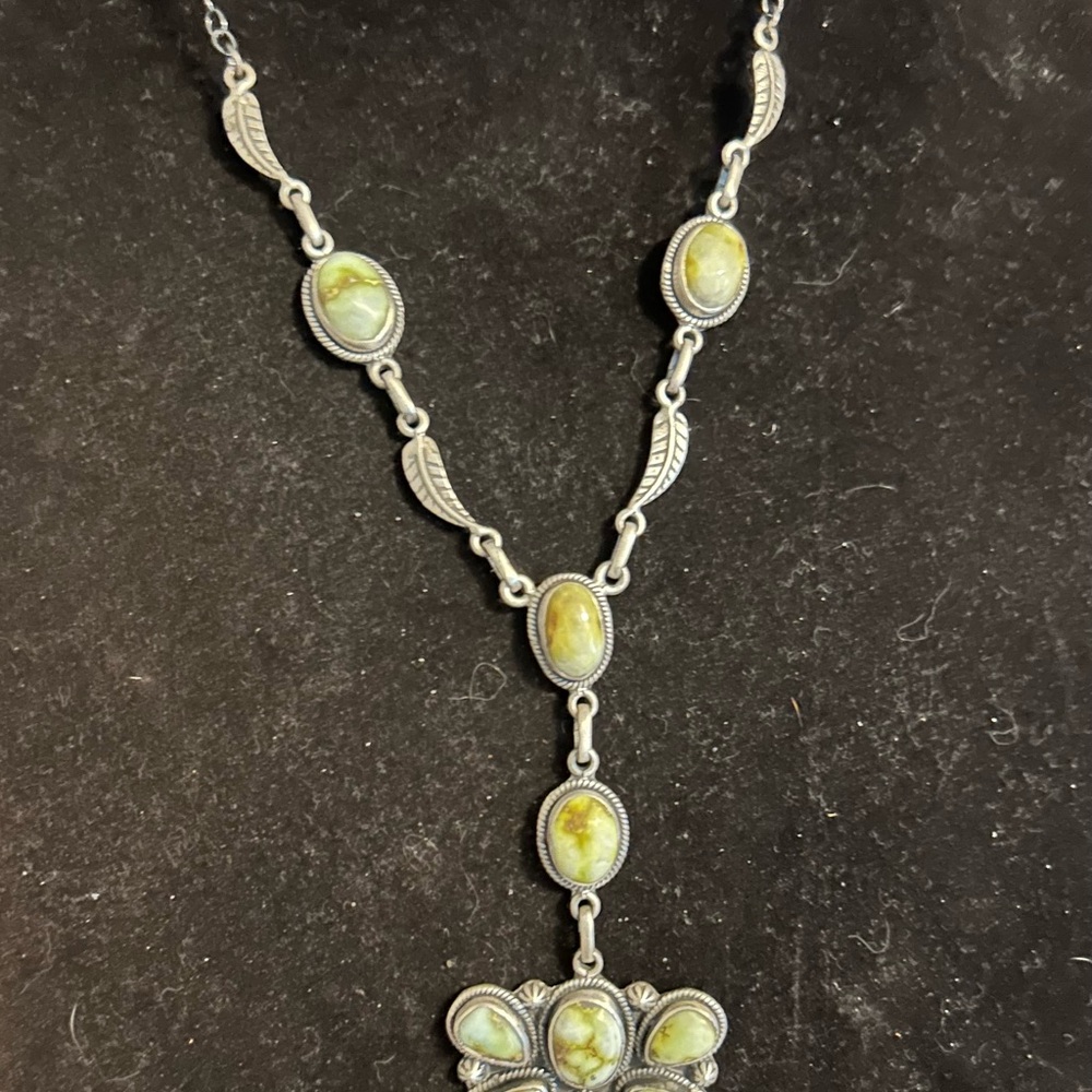 Sterling Silver Palomino Turquoise Lariat Necklace